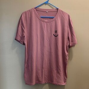 SHEIN Mauve Smiley Face Tee